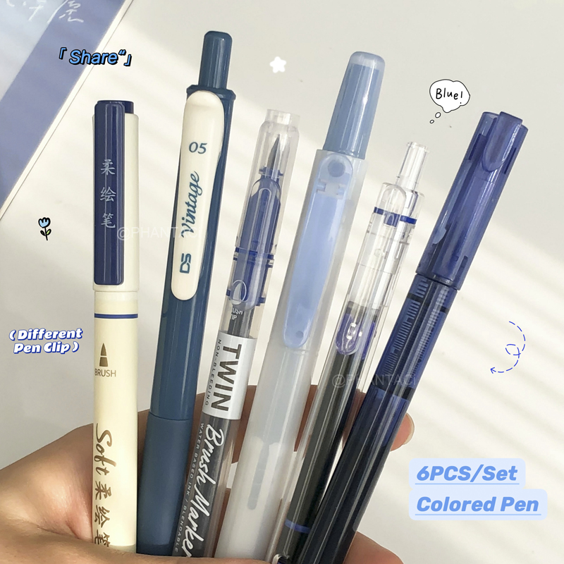 Pentel Pen Energel - 6 adet renkli kaligrafi kalemi çoklu