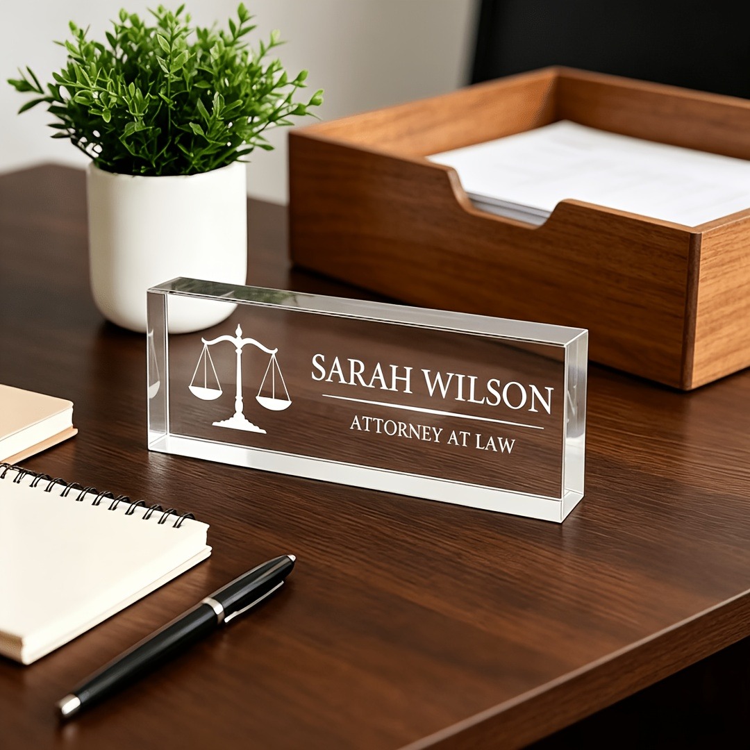 Kişiye Özel Avukat ve Hakim Ak - Desk Name Plate incelemesi ve fiyatı