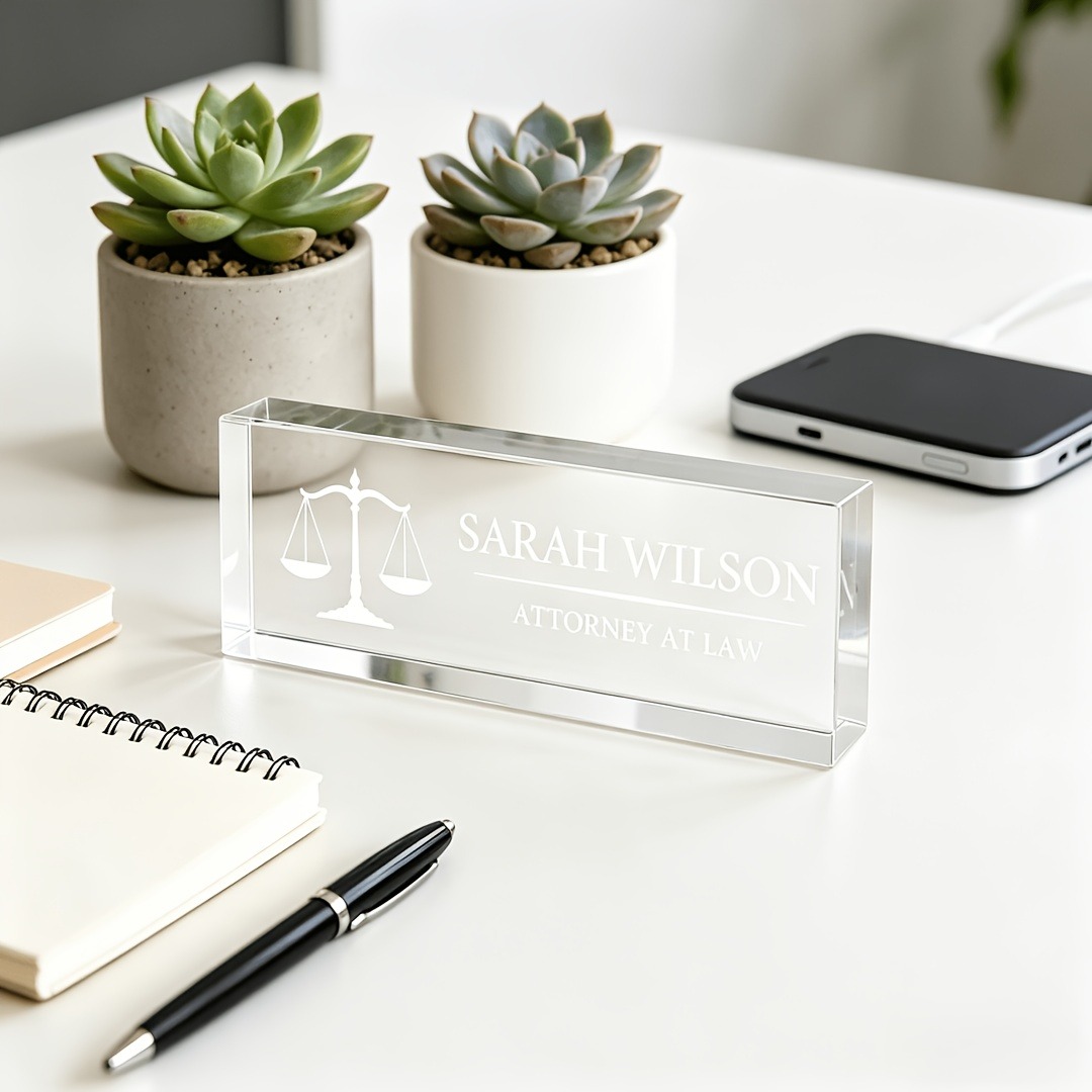 Kişiye Özel Avukat ve Hakim Ak - Desk Name Plate incelemesi ve fiyatı