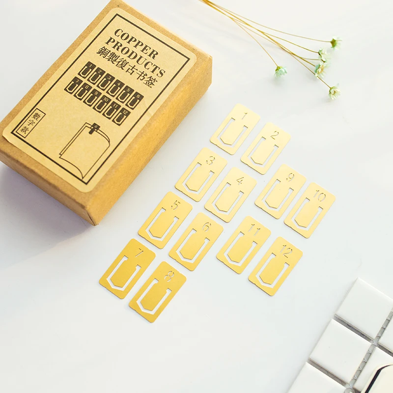 12 adet/grup Vintage bakır imi - Stationery And Office Supply Stores incelemesi ve fiyatı