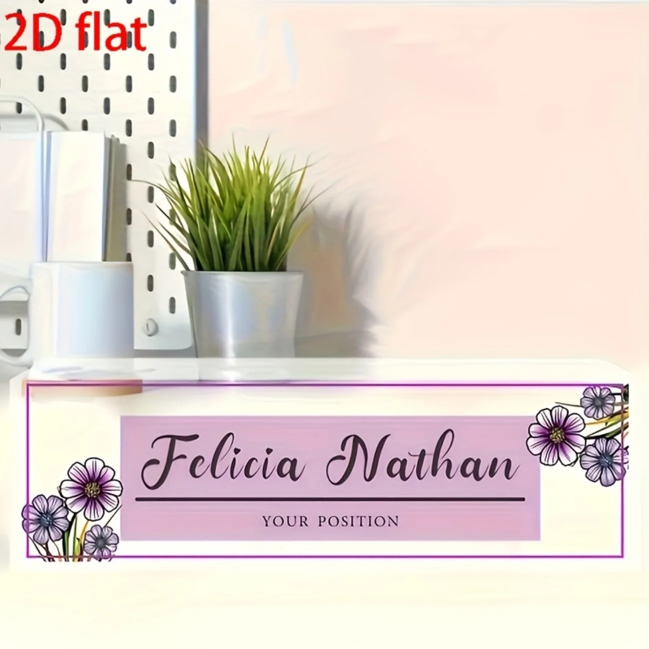 Pembe-Mor Çiçekli Akrilik Masa - Desk Name Plate incelemesi ve fiyatı